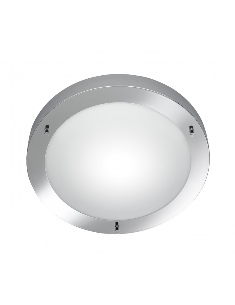 Plafoniera Rotonda Bagno Condus Cromo e Vetro Opale IP44 Trio Lighting - Samnite