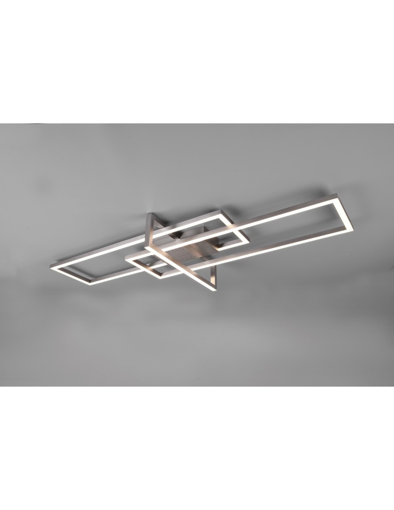 Plafoniera Salinas 3 Rettangoli Led 34w Nichel L100 cm Dimmerabile Trio Lighting - Samnite