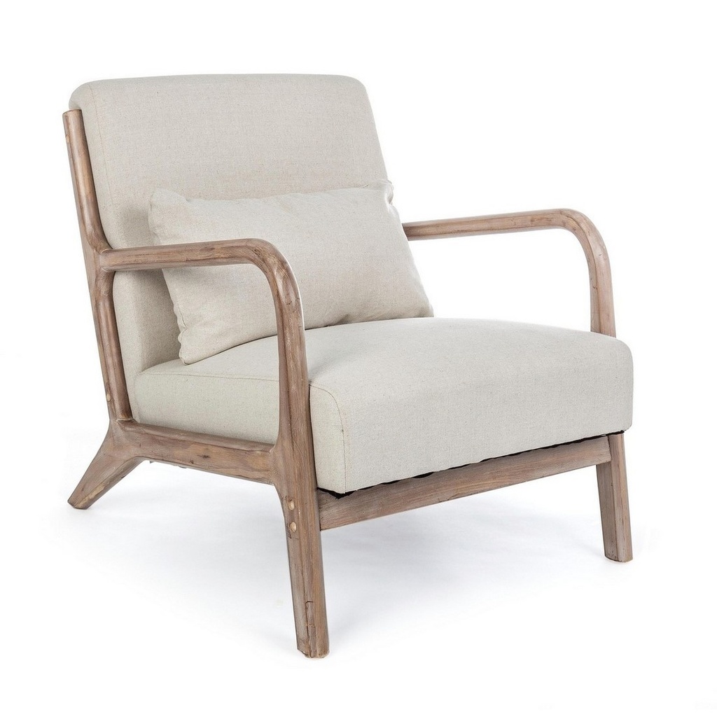 Poltrona Ancilla Vintage in lino cotone con cuscino - Samnite
