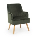Poltrona vintage da soggiorno in velluto Verde Scuro ADELINE 60x67x h79 cm - Samnite