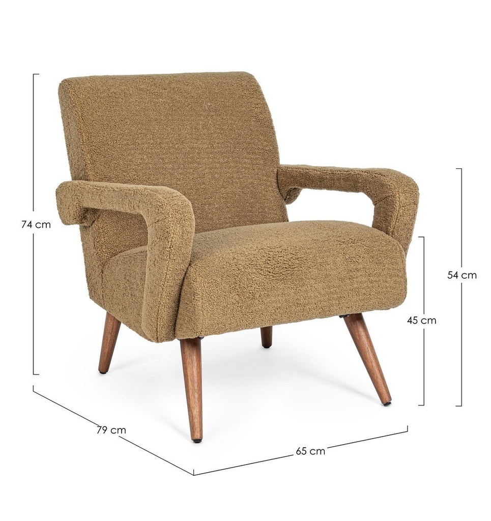 Poltrona vintage marrone-beige Berna Palm - Samnite