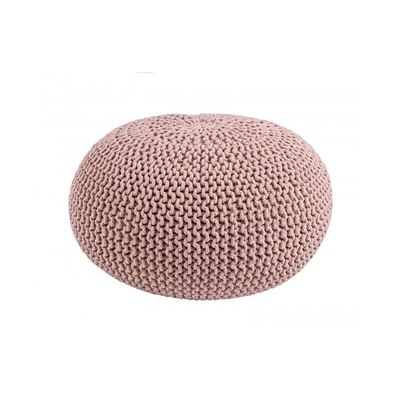 Pouf intrecciato rosa arredare design cm 80 - Samnite