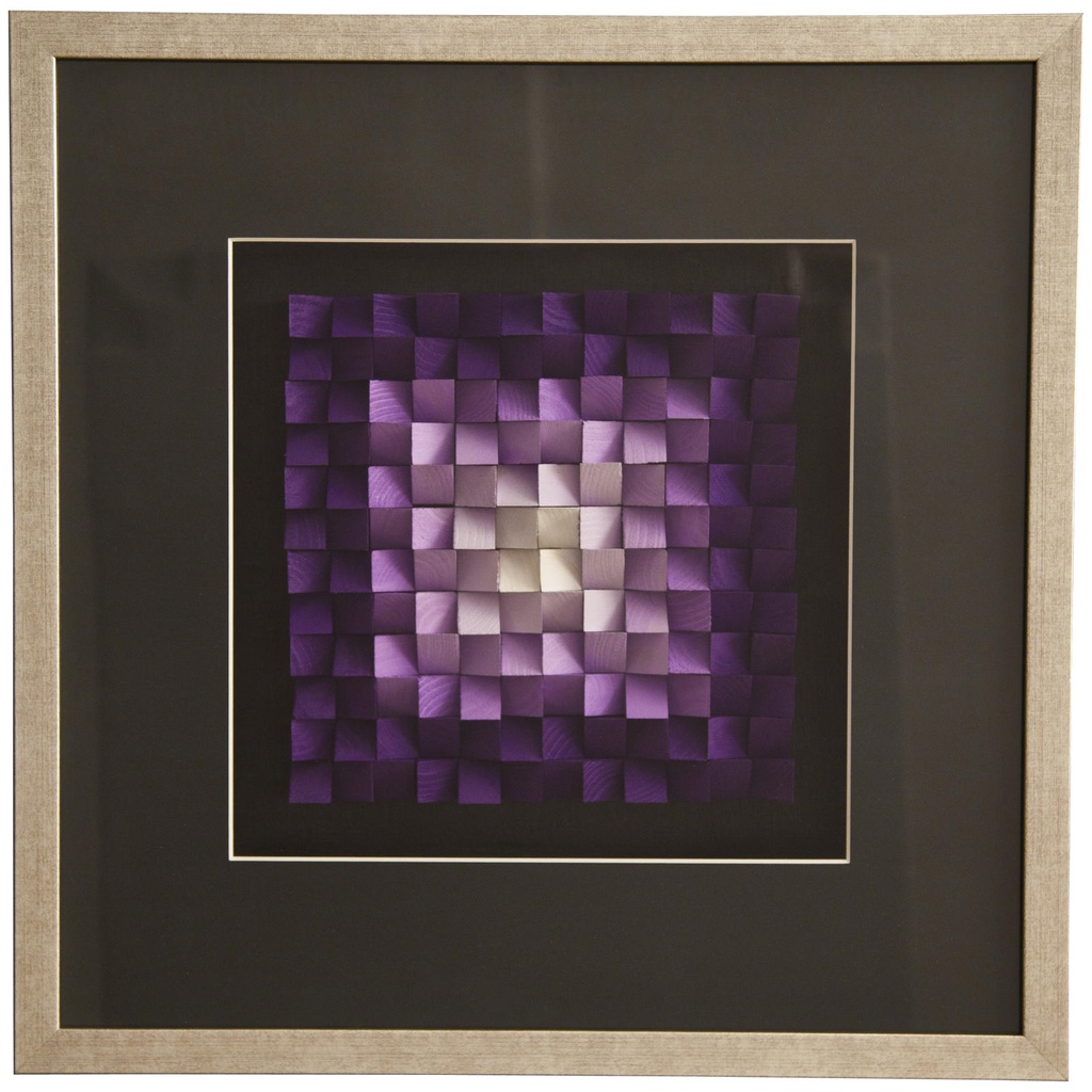 Quadro 3D con finitura in vetro e tela multicolor 60x60 cm - Samnite