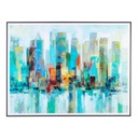 Quadro skyline city con cornice cm 120x90 - Samnite