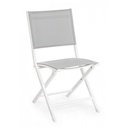 Sedia per esterno in alluminio Bianco Grigio ELIN 47x57x h88 cm - Samnite