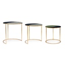 Set 3 tavolino in metallo stile atmosphere - Samnite
