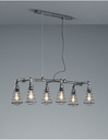 Sospensione 6xE27 Industrial Argento Anticato Gotham L102 cm Trio Lighting - Samnite