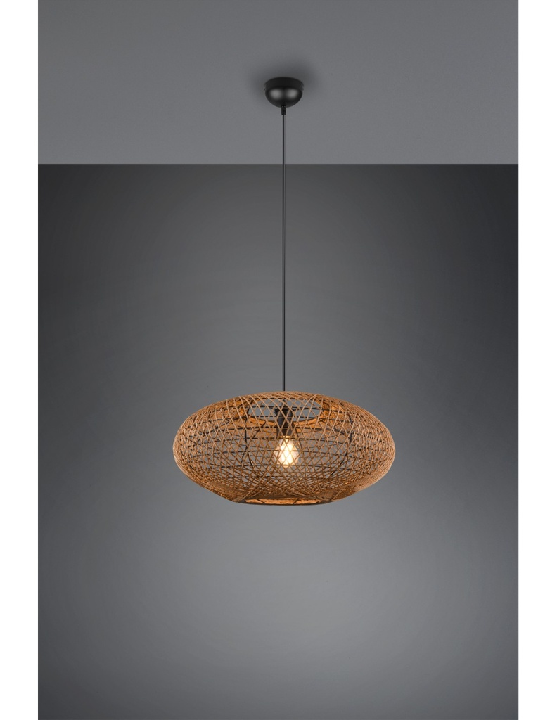 Sospensione Casa Vacanza Paralume Fibre Naturali Hedda Trio Lighting - Samnite