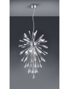 Sospensione Fuochi d'Artificio 7 Luci Minsk Cromo con Gocce Cristallo Trio Lighting - Samnite