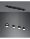 Sospensione Lineare Fletcher 4 Diffusori Sferici Nero Trio Lighting - Samnite