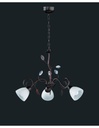 Sospensione Rustica 3xE14 Traditio Ruggine Coppe Vetro Bianco Ø70 cm Trio Lighting - Samnite