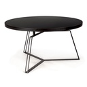 Tavolino nero in metallo stile design Ø70a - 38h - Samnite