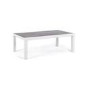 Tavolino per esterno in alluminio Bianco KLEDI LUNAR 120x70x h43 cm - Samnite