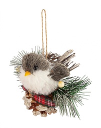 [S-B0939143] 12x Pendaglio Scot Uccellino Grigio C