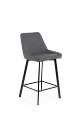 [S-OM/449/SGS] Set dai 2 Sgabelli elegante in tessuto grigio scuro con gambe in metallo nero, 50cm x 44cm x 94cm