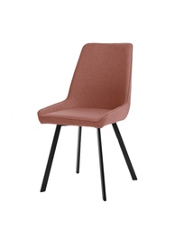 [S-OM/407/SRU] Set di 4 sedie in microfibra color ruggine con struttura in metallo, dimensioni 48x60x87cm