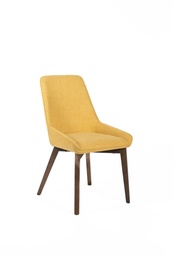 [S-OM/448/GI] Set di 4 sedie in tessuto di alta qualità, 62cm x 49.5cm x 87cm, con struttura in massello di noce