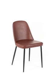 [S-OM/446/BO] Set di 4 sedie soft-touch, eleganti e confortevoli, 52cm x 45cm x 85cm, colore bordeaux con gambe in metallo