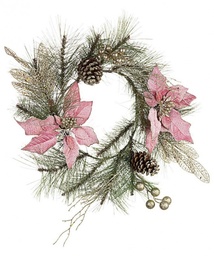 [S-B0932854] 6x Corona Annabel Poinsettia Rosa D40