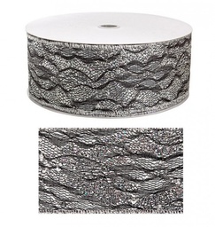 [S-B0915495] 6x Nastro Merletto C-Lustrino Argento 20M