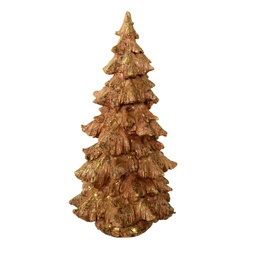[S-V6327080000] Albero in Resina Rosa Glitter Oro 24x46 cm