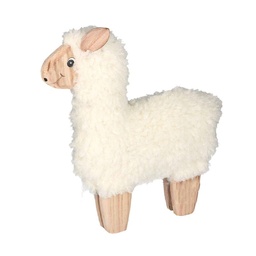 [S-V8527250000] Alpaca in legno tessuto bianco 26x4x22 cm