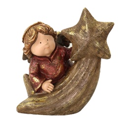 [S-V6327150000] Angelo Resina su Stella Oro 18,5x13,5x22,5 cm