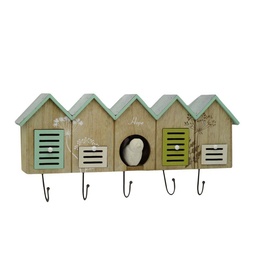 [S-V5916520000] Appendino legno 5 posti 4 cassetti casette 49.5x23x9.5 cm