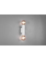 [S-TRIOR20182031] Applique Doppia Emissione 2xE27 Vannes Bianco H18 cm Trio Lighting