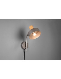 [S-TRIO209500167] Applique Gaya 1xE14 Nichel Antico E Legno H32 cm