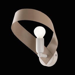 [S-BL145-AP1-BT] Applique in ferro Bianco Tortora una luce 66x h28 cm