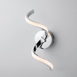 [S-BL212-ACR] Applique in metallo e alluminio Cromo Lucido con LED integrato 13x h32 cm