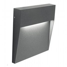 [S-SOV98155/16] Applique quadrata in alluminio pressofuso con diffusore satinato - 6W, 711 lumen, luce calda grafite