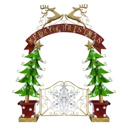 [S-V6159870000] Arco alberi in metallo con cancello verde cm285x80h300