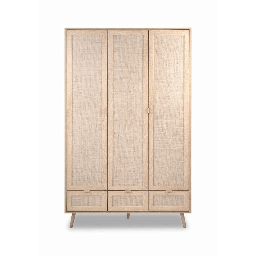 [S-FZ99103] Armadio Bali 60B 3 ante e 3 cassetti effetto vimini