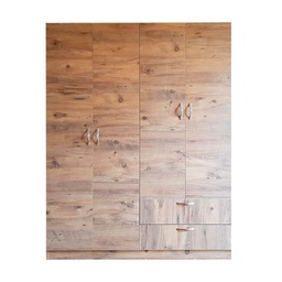 [S-FZ98992] Armadio con 4 ante e 2 cassetti in rovere 120 x 41 x 170 cm