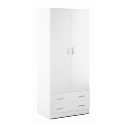 [S-O45600BIK] Armadio multiuso con due ante e due cassetti Bianco 77x52x h182 cm