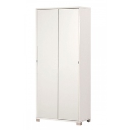 [S-O798BFBFK] Armadio multiuso con due ante scorrevoli e ripiani Bianco 82x41x h190 cm