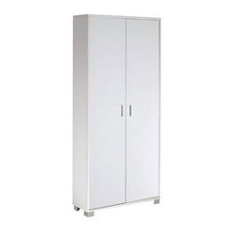 [S-O747BFBFK] Armadio slim multiuso con due ante e otto ripiani Bianco Cenere 83x29x h190 cm