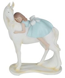 [S-V9153750000] Statuetta Bambina su Cavallo - 20 x 9 x 25 cm
