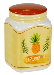 [S-V9139190000] Barattolo estivo con ananas cm.11 x 11 x 16