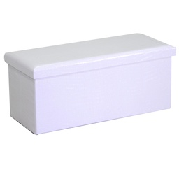 [S-V3813650000] Baule ecopelle bianco rettangolare 76x40x41 cm
