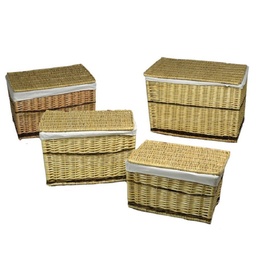 [S-V3811550000] Baule in vimini foderato righe cm 54 x 75 x h 50