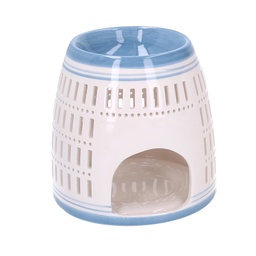 [S-V8536340000] Bruciaessenze ceramica blu tondo 12,6x12,6 cm