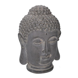 [S-V5863850000] Statua Buddha in Resina Grigio - 21x20x32 cm