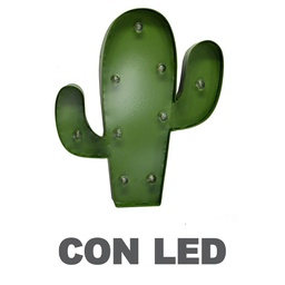 [S-V8525020000] Cactus metallo verde con led 25,5x30,5x5 cm