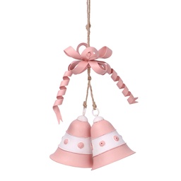 [S-V6179530000] Campana Rosa in Metallo 23x15x6 cm