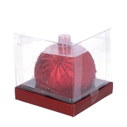 [S-V5511430000] Candela Sfera in Paraffina Rossa ø9h9 - 21 Ore di Combustione