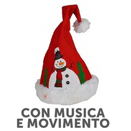 [S-V9149200000] Cappello Musicale Pupazzo Neve 22x20x45 cm