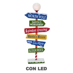 [S-V6160450000] Cartello Metallo Indicazioni LED Multicolor 46x16,5x106,5 cm